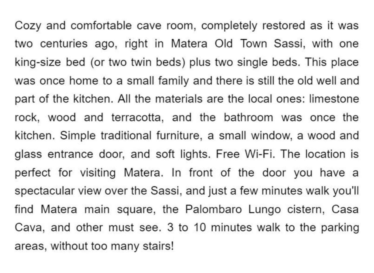 Cave Rooms Sassi Matera Room photo